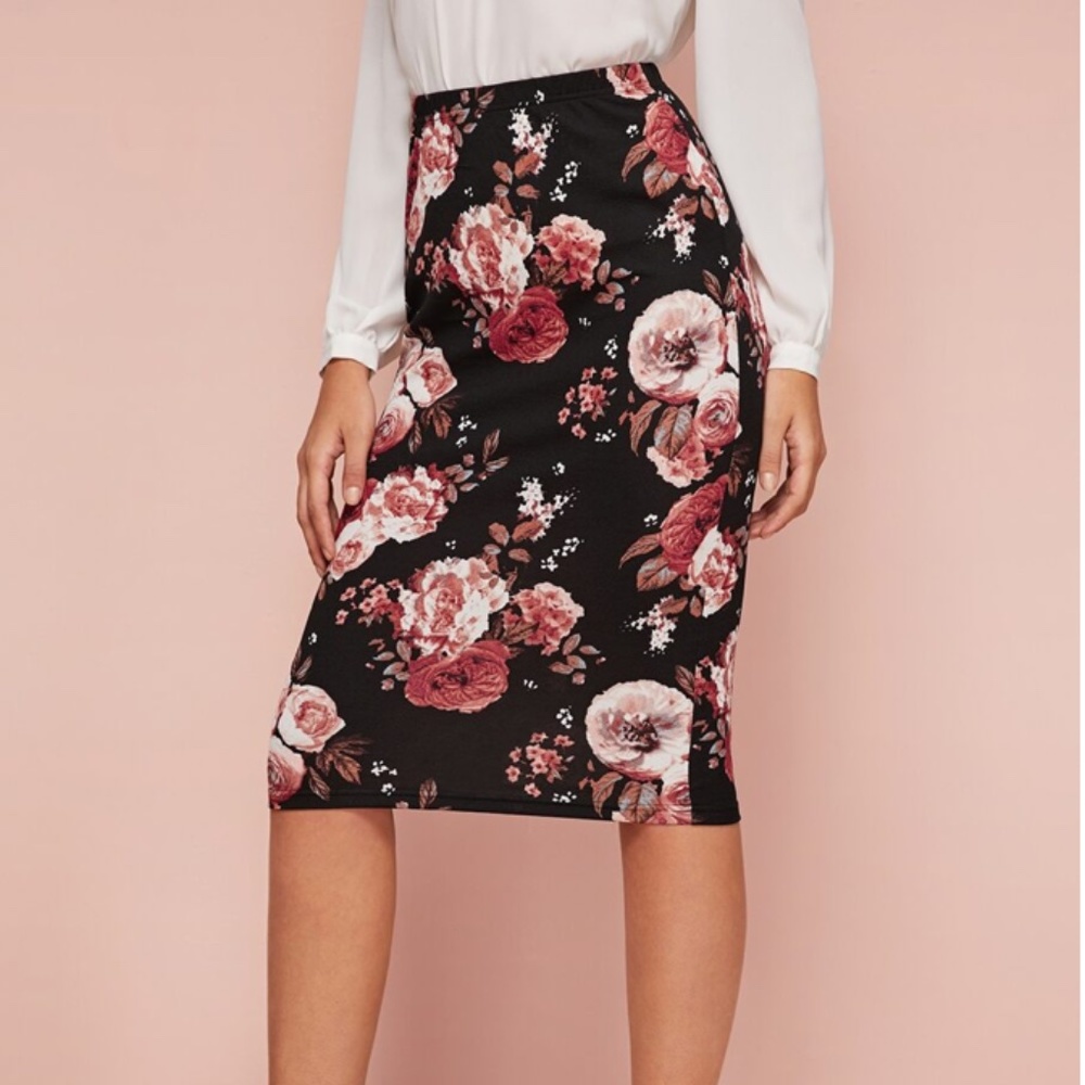Floral Pencil Skirt